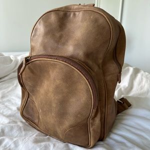 Roots Brown Leather “Jasper” Backpack - Large